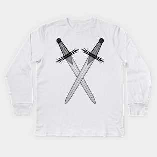 Crossed swords symbol - Masonic symbol of Master of Ceremonies for Blue Lodge Freemasonry Kids Long Sleeve T-Shirt